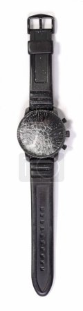 Broken smartwatch isolated on a white background