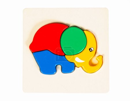 Elephant puzzle pieces for a toddler, isolated