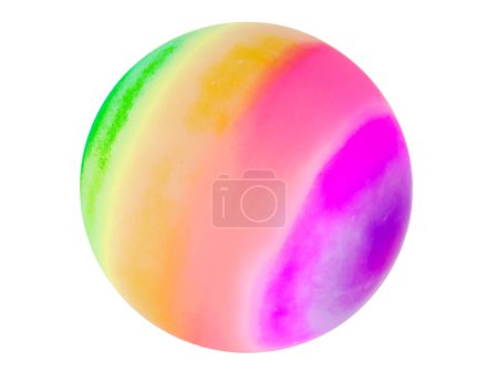 Foto de Bola de arco iris aislada en blanco con camino de recorte - Imagen libre de derechos