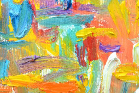 Color de la vida. Ambiente expresionista, textura Pintura de pincel dibujado vívido óleo colorido sobre lienzo.