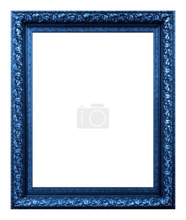 Antique blue frame isolated on the white background.