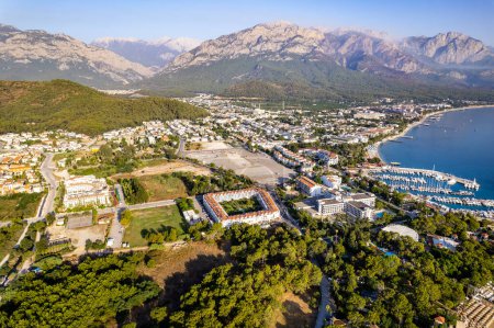 Photo for Kemer, Antalya, Turkey. Aerial view of Kemer District. Drone shot. - Royalty Free Image