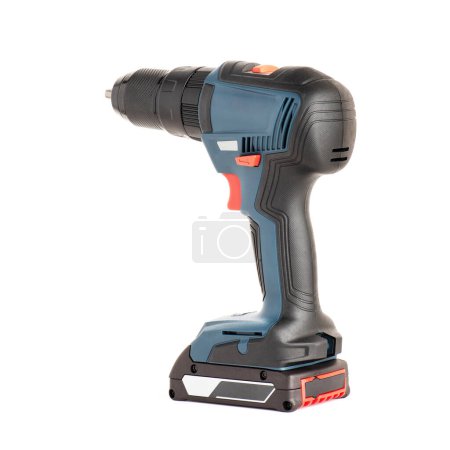 Photo for Cordless combi drill. Cordless screwdriver and impact drill. Isolated white background. - Royalty Free Image