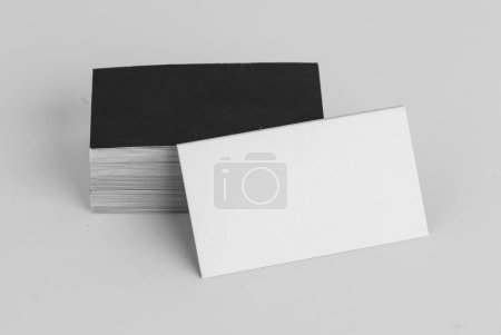 Photo for Business card mockup. Business card with box on white background. - Royalty Free Image