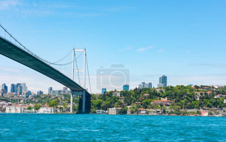Photo for Istanbul, Turkey. Istanbul Bosphorus Bridge. 15 July Martyrs Bridge. - Royalty Free Image