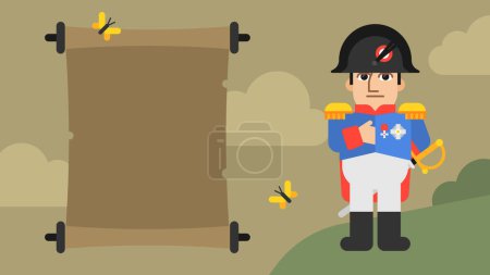 Ilustración de Ilustración Napoleón Bonaparte y pergamino vacío. Ilustración vectorial - Imagen libre de derechos