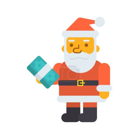 Téléchargez les illustrations : Père Noël trois quarts tenant de l'argent fou. Illustration vectorielle - en licence libre de droit
