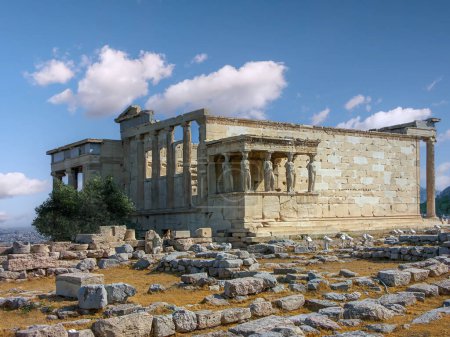 Columns of Erechteion at the Acropolis, Athens, Greece