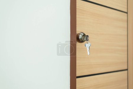 Photo for New doornkop and key at new house,Door knob locks with keys - Royalty Free Image