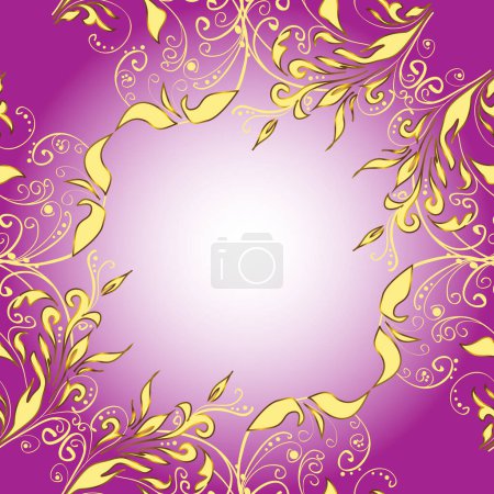 Photo for Purple, neutral and yellow and golden pattern. Elegant classic pattern. Seamless abstract background with repeating elements. - Royalty Free Image