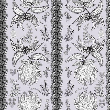Photo for Cute pattern in small flower. Motley illustration. The elegant the template for fashion prints. Small colorful flowers. Spring floral background with black, gray and white flowers. - Royalty Free Image