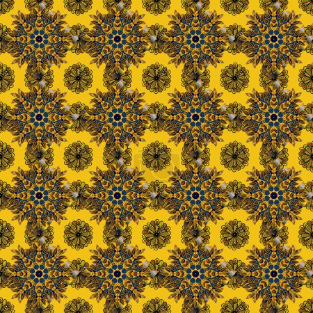 Photo for Spring floral background with brown, yellow and black flowers. Cute pattern in small flower. Motley illustration. Small colorful flowers. The elegant the template for fashion prints. - Royalty Free Image