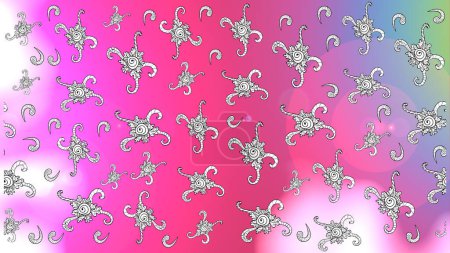 Photo for It can be used on wallpaper, wrapping boxes, mug prints, baby apparels etc. Cute background. Nice fabric pattern. Doodles pattern. Raster illustration. White, pink and neutral on colors. - Royalty Free Image