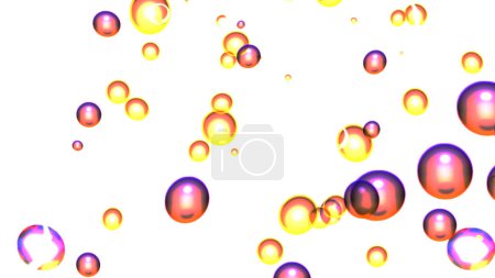 Photo for Balls pattern Abstract nice background. Doodles pattern for wrapping paper. White, yellow and pink on colors. Raster illustration. - Royalty Free Image