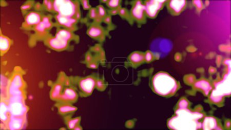 Photo for Raster illustration. Shining Flat design with abstract doodles on violet, brown and black colors background. Colorful pattern. - Royalty Free Image