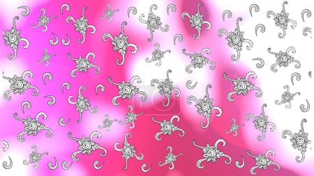 Photo for Background Sketch nice background. Abstract pattern for wrapping paper Raster illustration. Doodles pink, neutral and white on colors. - Royalty Free Image