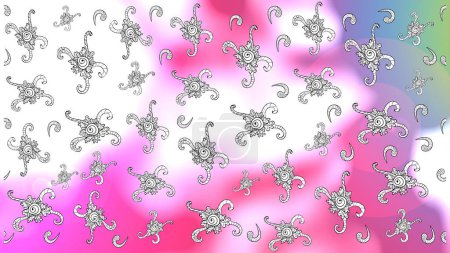 Photo for Doodles white, pink and neutral on colors. Nice pattern for wrapping paper raster. Background pattern Sketch cute background. - Royalty Free Image