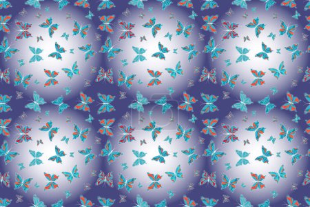 Seamless pattern with butterflies. Endless. Abstract seamless pattern for boys, girls, clothes, wallpaper. Sketch, doodle, scribble.