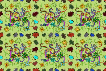 Abstract elegance seamless pattern with floral background. Nice fabric pattern.