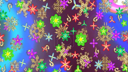 Aquarelle raster motif floral, fleurs délicates, fleurs bleues, violettes et brunes, modèle de carte de v?ux. Magnifique motif tissu.