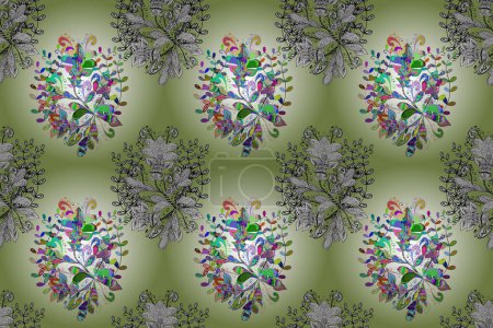 Seamless floral pattern with nice doodles flowers. Cute Floral pattern in the small flower. Beautiful fabric pattern. Raster illustration.