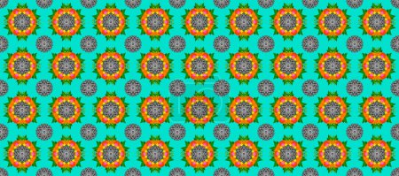 Photo for Raster ornaments, background. Seamless pattern with abstract ornament. Seamless pattern with Mandalas. - Royalty Free Image