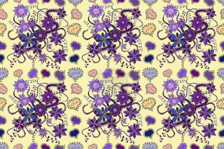 Nice fabric pattern. Abstract elegance seamless pattern with floral background.