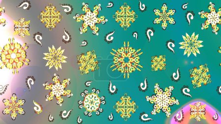 Fond de flocons de neige raster. Flocon de neige motif coloré. Modèle de flocons de neige. Design plat avec des flocons de neige abstraits isolés sur fond de couleurs. Illustration raster
.