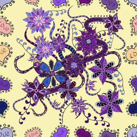 Bonito patrón de tela. Elegancia abstracta patrón sin costuras con fondo floral.