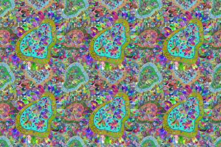 Pattern. Gentle, summer floral on violet, green and blue colors. Cute Floral pattern in the small flower.