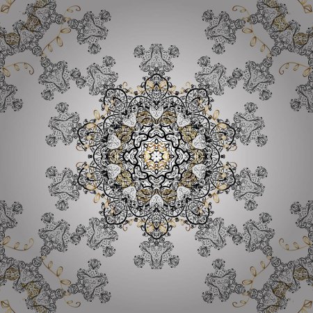 Vector Mandala pattern on white, black and gray colors. East, Islam. Arabic Vintage decorative ornament. Mandala colored background.