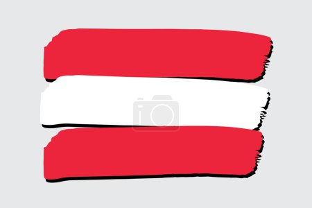 Téléchargez les photos : Autriche Drapeau avec lignes dessinées à la main colorées au format vectoriel - en image libre de droit