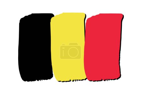 Téléchargez les photos : Drapeau de Belgique avec lignes dessinées à la main colorées au format vectoriel - en image libre de droit
