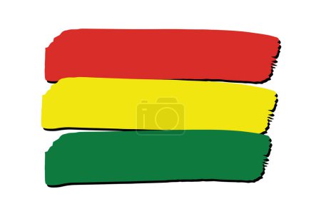 Téléchargez les photos : Bolivie Drapeau avec des lignes dessinées à la main colorées au format vectoriel - en image libre de droit