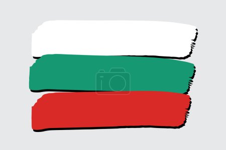 Téléchargez les photos : Bulgarie Drapeau avec des lignes dessinées à la main colorées au format vectoriel - en image libre de droit