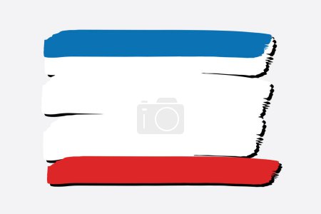 Téléchargez les photos : Crimée Drapeau avec des lignes dessinées à la main colorées au format vectoriel - en image libre de droit