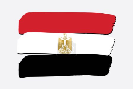 Téléchargez les photos : Egypte Drapeau avec des lignes dessinées à la main colorées au format vectoriel - en image libre de droit