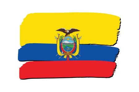 Téléchargez les photos : Drapeau Équateur avec des lignes dessinées à la main colorées au format vectoriel - en image libre de droit