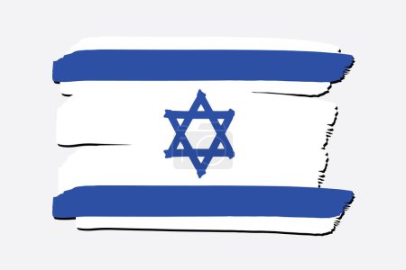 Téléchargez les photos : Drapeau d'Israël avec des lignes dessinées à la main colorées au format vectoriel - en image libre de droit