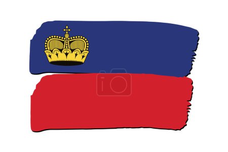 Illustration for Lichtenstein Flag with colored hand drawn lines in Vector Format - Royalty Free Image