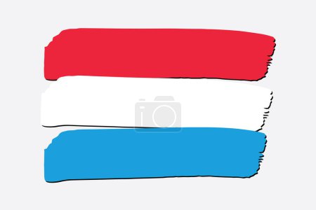 Téléchargez les photos : Drapeau du Luxembourg avec des lignes dessinées à la main colorées au format vectoriel - en image libre de droit