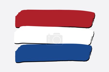 Téléchargez les photos : Pays-Bas Drapeau avec des lignes dessinées à la main en format vectoriel - en image libre de droit