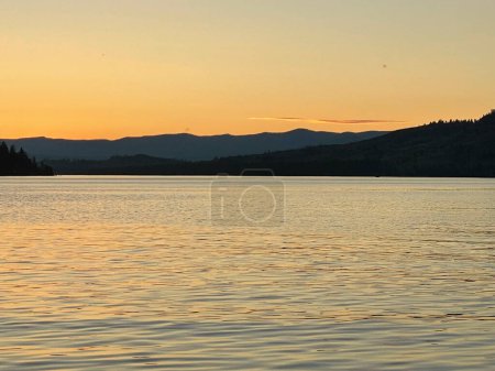 Photo for Colorful sunset on the lake in Glacier National Park - Royalty Free Image