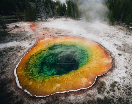 Photo for Morning Glory Pool, hot spring in the Upper Geyser Basin of Yellowstone National Park, Wyoming, USA. Photo taken in USA. - Royalty Free Image