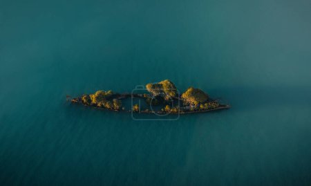Drone Aerial Image of the S.S City of Adelaide shipwreck on Cockle Bay Magnetic Island in Townsville, Queensland, Australia. Beautiful ocean colors during sunset