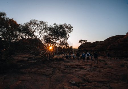 Panoramic view of Kings Canyon, Sunrise and Sunset in Central Australia, Northern Territory, Australia.