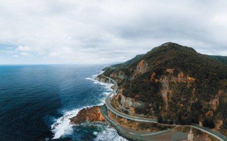 Aerial View of Sea Cliff Bridge, Wollongong, Illawarra, New South Wales.