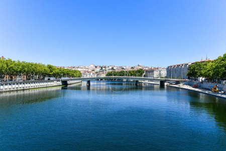 Téléchargez les photos : Pont Alphonse Jouin sur la Saône à Lyon, France. - en image libre de droit