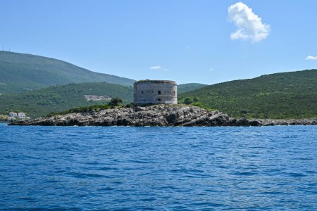 Fort Arza in the Bay of Kotor, Montenegro. Arza is a fortress built on the Lustica peninsula during the hundred-year rule of the Austro-Hungarians