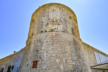 The old city walls of Budva along the Adriatic coast, Montenegro.